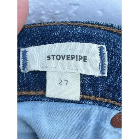 Madewell Womens Flat Front Mid Rise Stovepipe Jeans Denim Blue Sz 27 - Picture 11 of 12